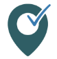 Location with tick icon