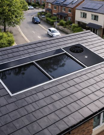 Modern rooftop solar panel installation on a residential home